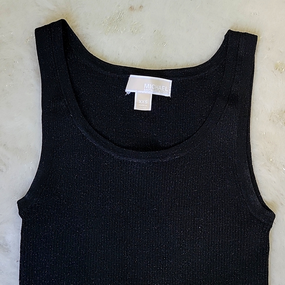 MICHAEL Michael Kors ribbed knit metallic shimmer tank top